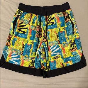 Under Armour Yellow and Blue Graphic Shorts